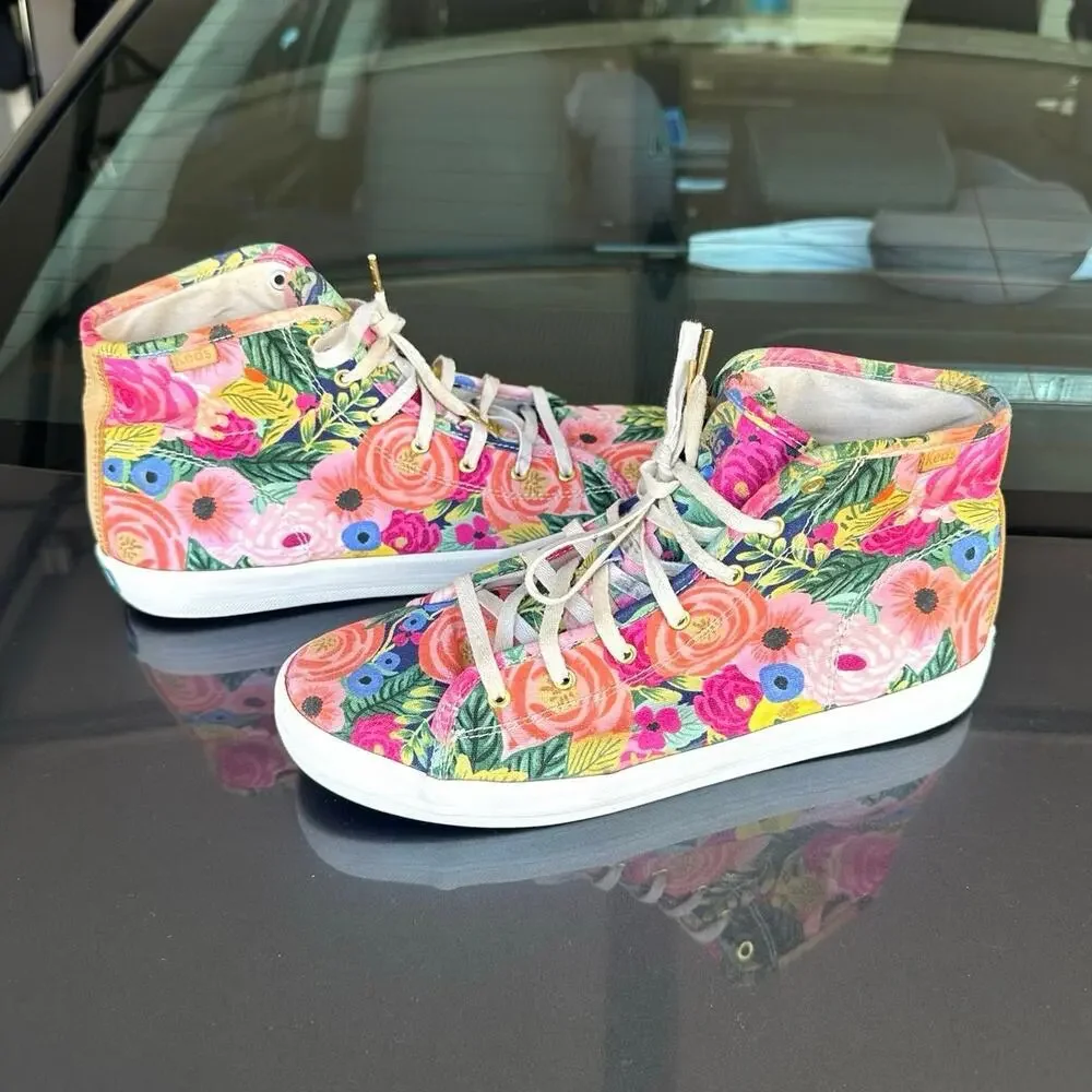 Keds x Rifle Paper Co. Juliet Floral High Top Sneakers Women’s Size‎ 7.5